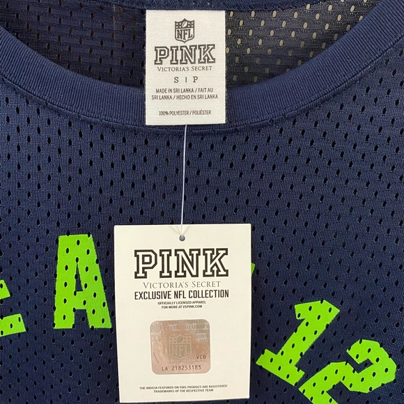 💚💙 BNWT PINK Victoria’s Secret Seattle Seahawks Sequin Jersey Size Small 💚💙 - Picture 3 of 3